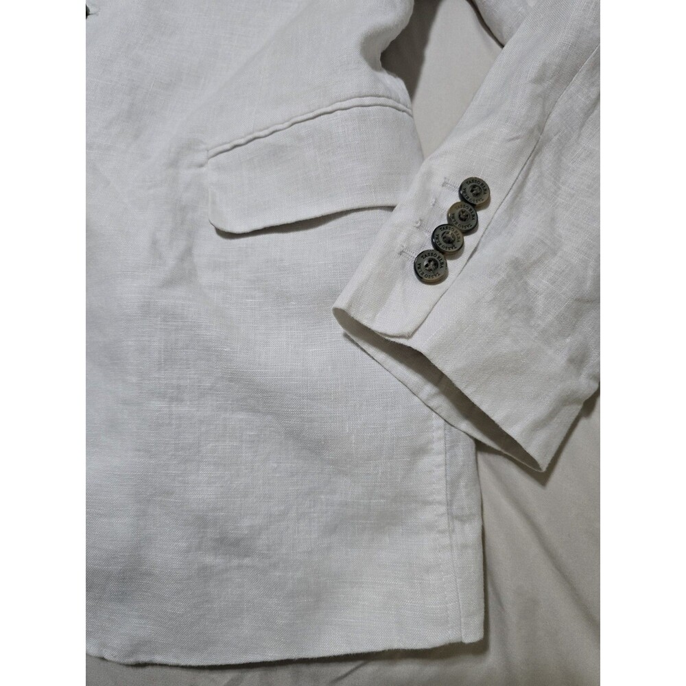 Tasso Elba White Linen Blend Blazer Sport Coat Men's Size XL Casual Summer Jacke - Picture 5 of 7